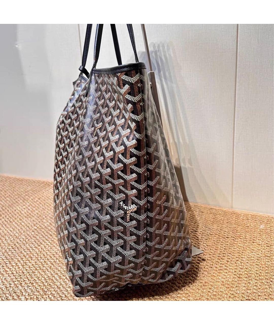 GOYARD Черная кожаная сумка тоут, фото 5