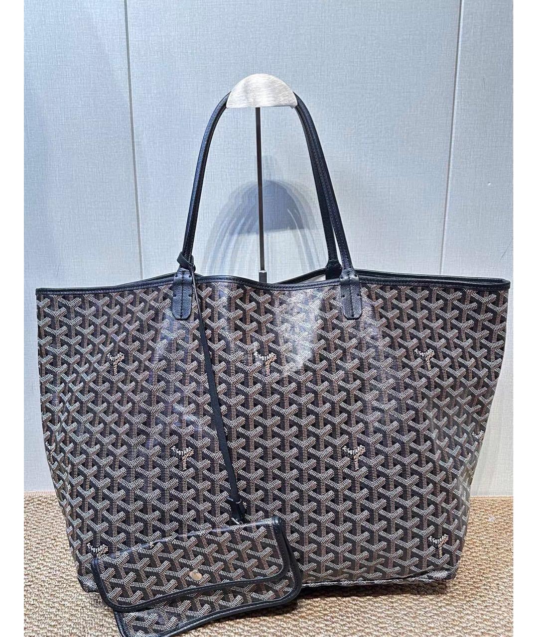 GOYARD Черная кожаная сумка тоут, фото 7