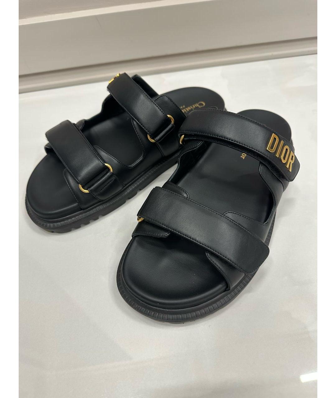 CHRISTIAN DIOR Черные шлепанцы, фото 2