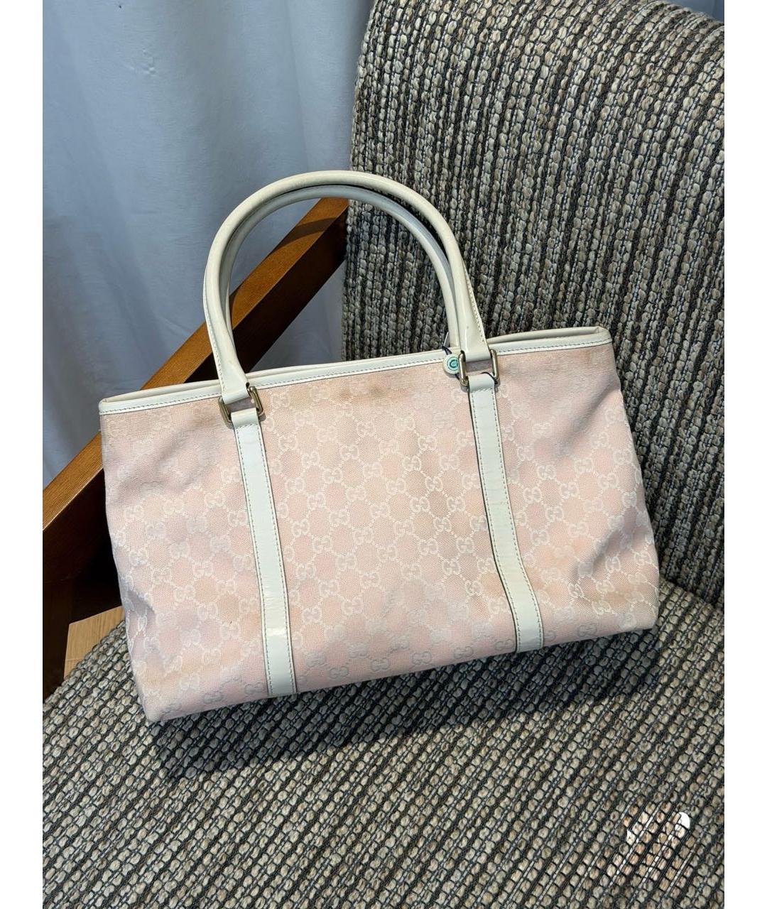 GUCCI Розовая канва сумка тоут, фото 2