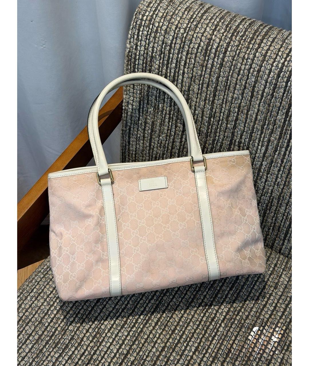 GUCCI Розовая канва сумка тоут, фото 6