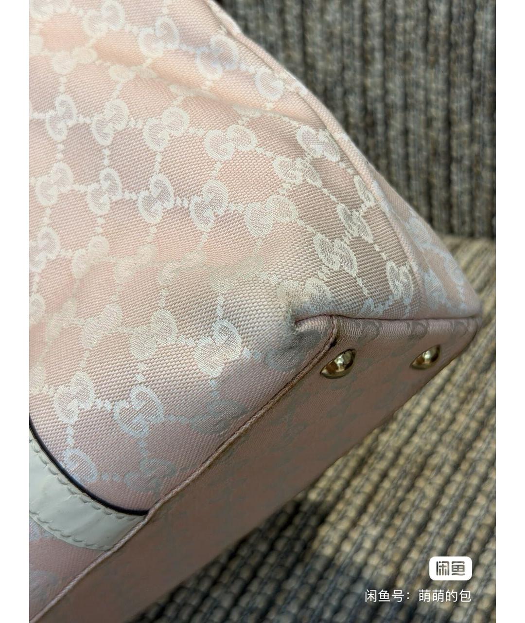 GUCCI Розовая канва сумка тоут, фото 3