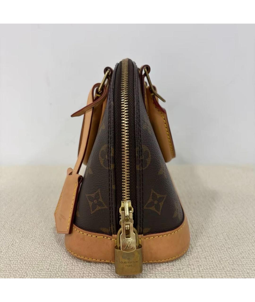 LOUIS VUITTON Коричневая кожаная сумка через плечо, фото 2