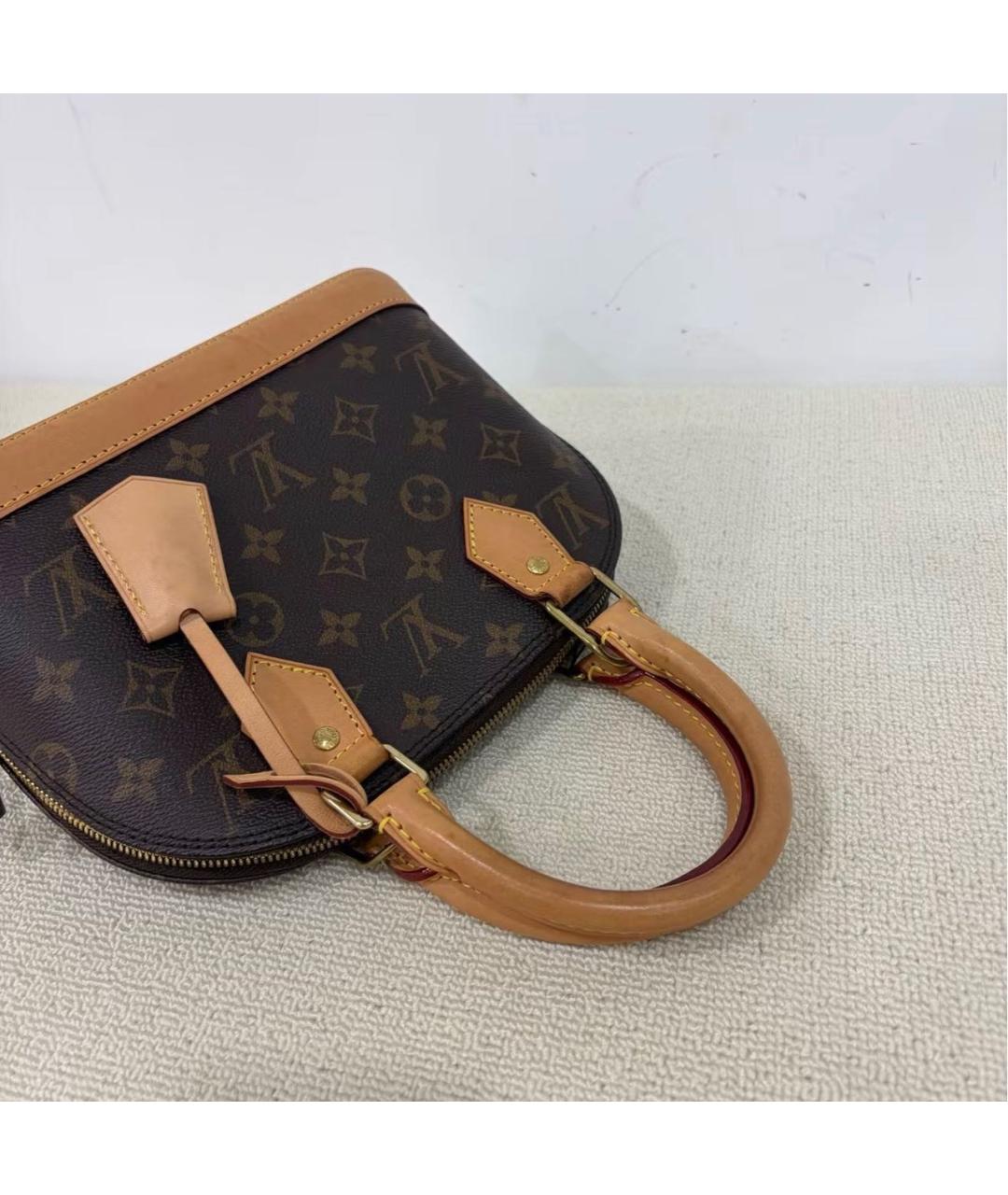 LOUIS VUITTON Коричневая кожаная сумка через плечо, фото 7