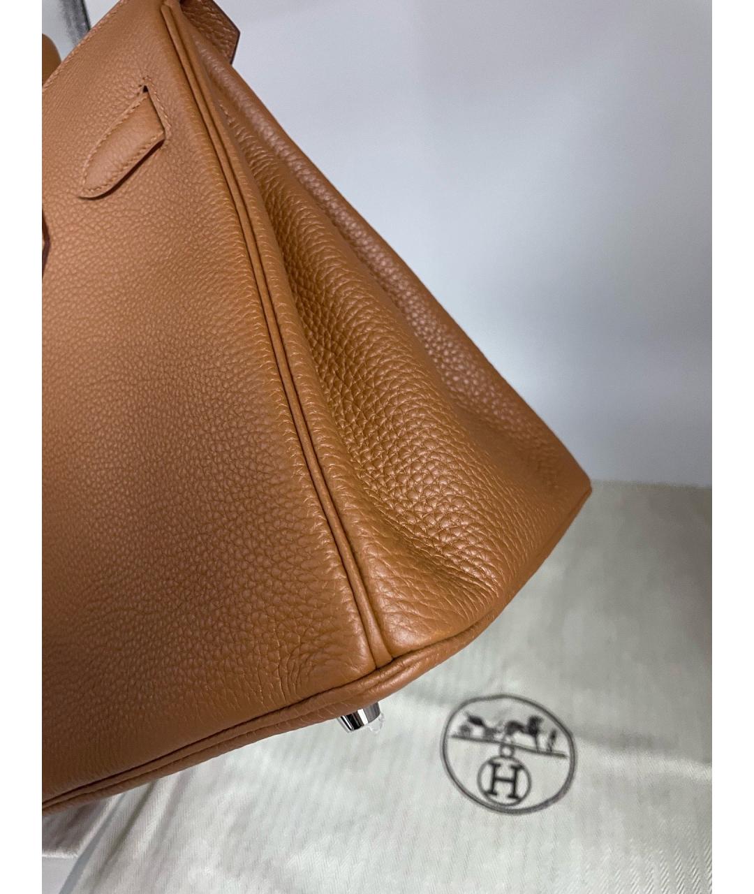 HERMES Коричневая кожаная сумка тоут, фото 5