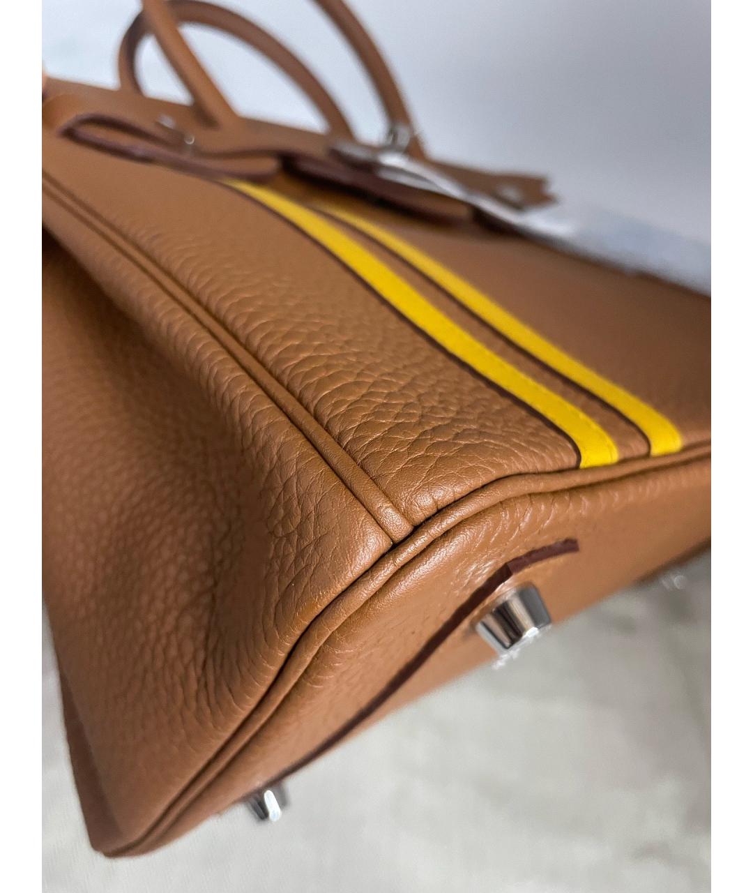 HERMES Коричневая кожаная сумка тоут, фото 7