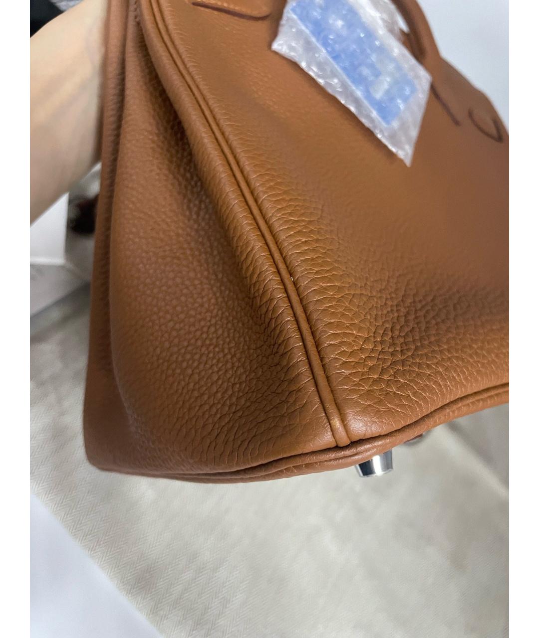 HERMES Коричневая кожаная сумка тоут, фото 4