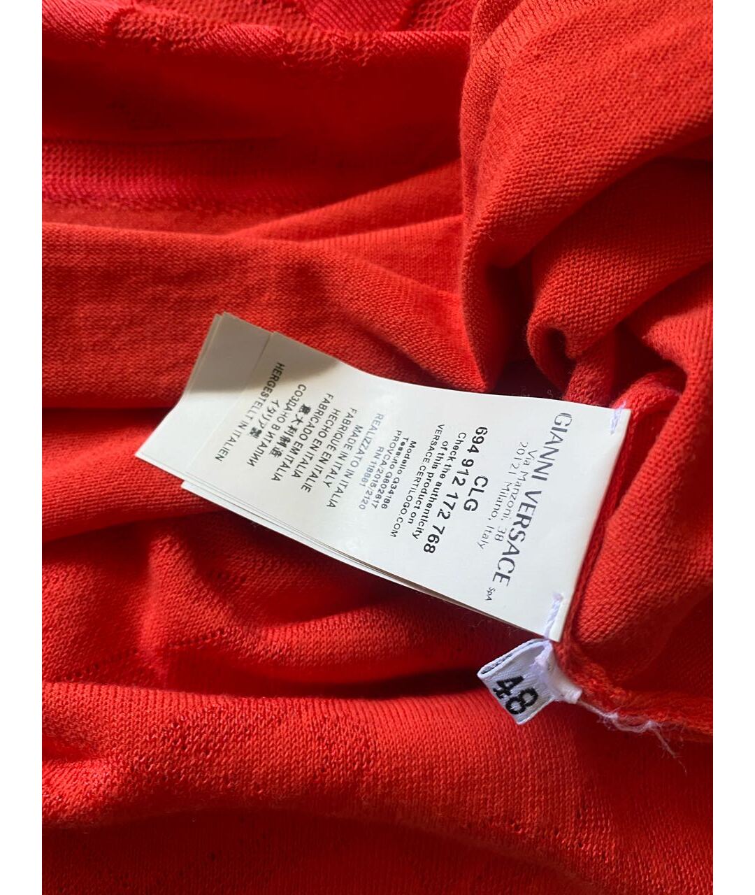 VERSACE COLLECTION Красный хлопковый джемпер / свитер, фото 5