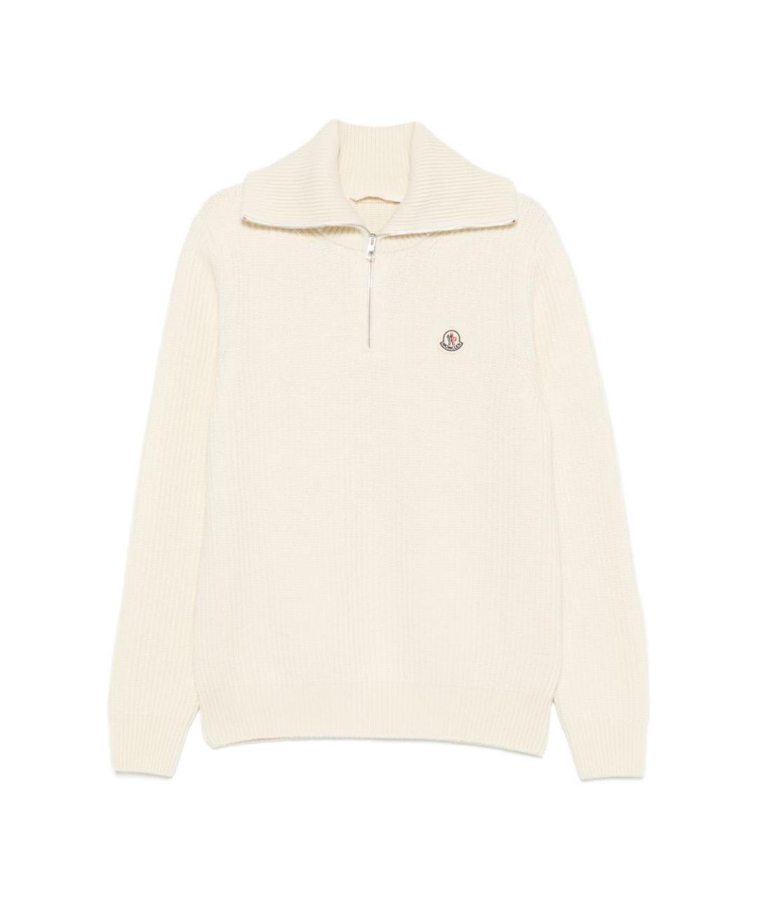 MONCLER Белый шерстяной джемпер / свитер, фото 1