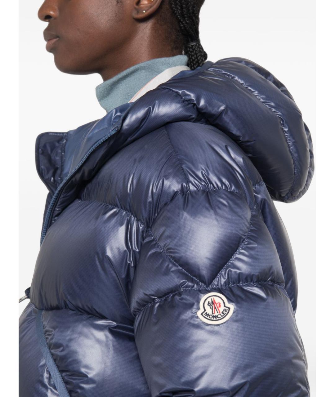 MONCLER Синяя полиамидовая куртка, фото 4
