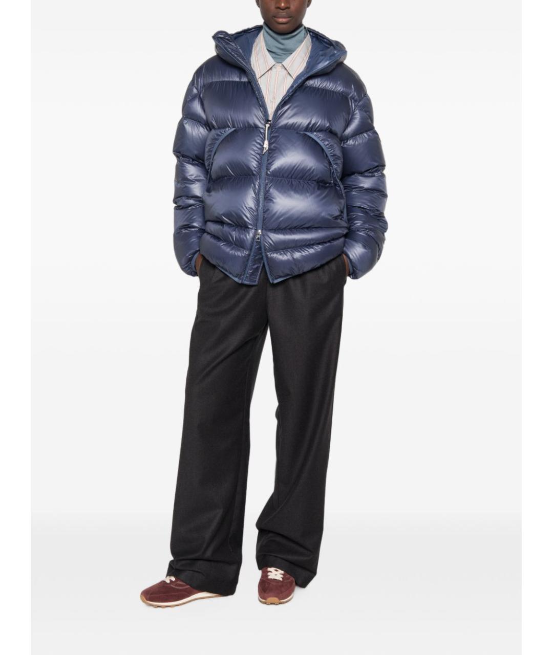 MONCLER Синяя полиамидовая куртка, фото 3