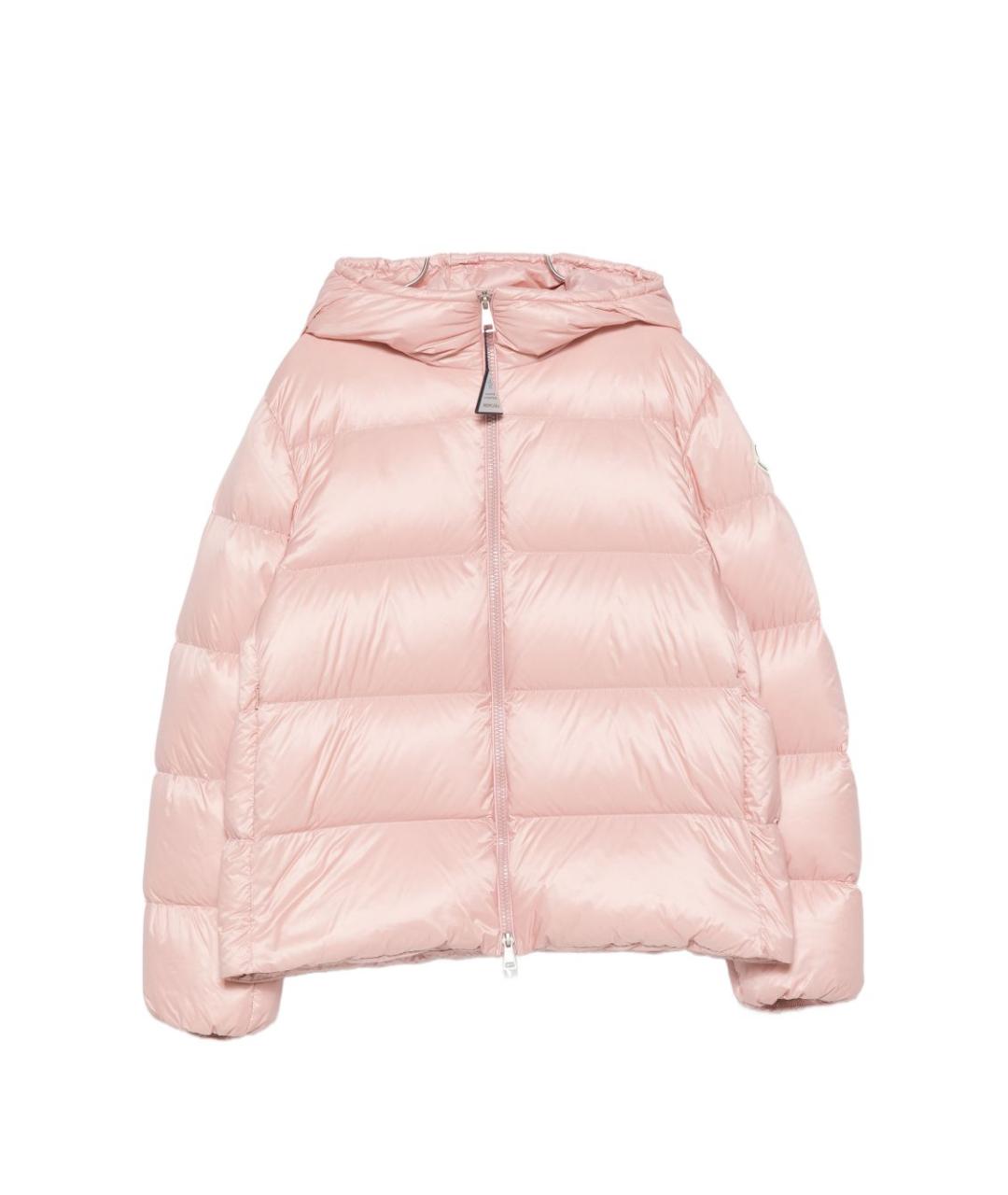 MONCLER Розовый полиамидовый пуховик, фото 1