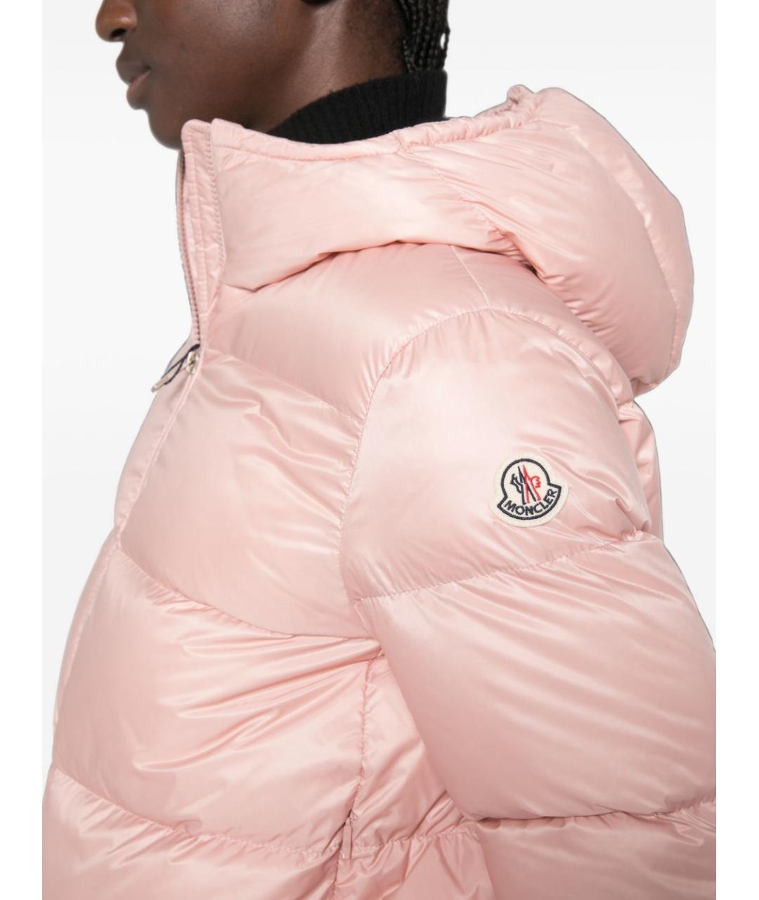 MONCLER Розовый полиамидовый пуховик, фото 4