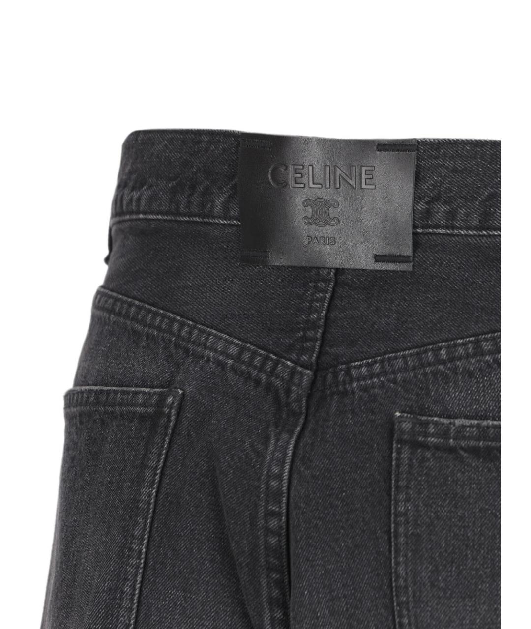 CELINE Черные хлопковые прямые джинсы, фото 3