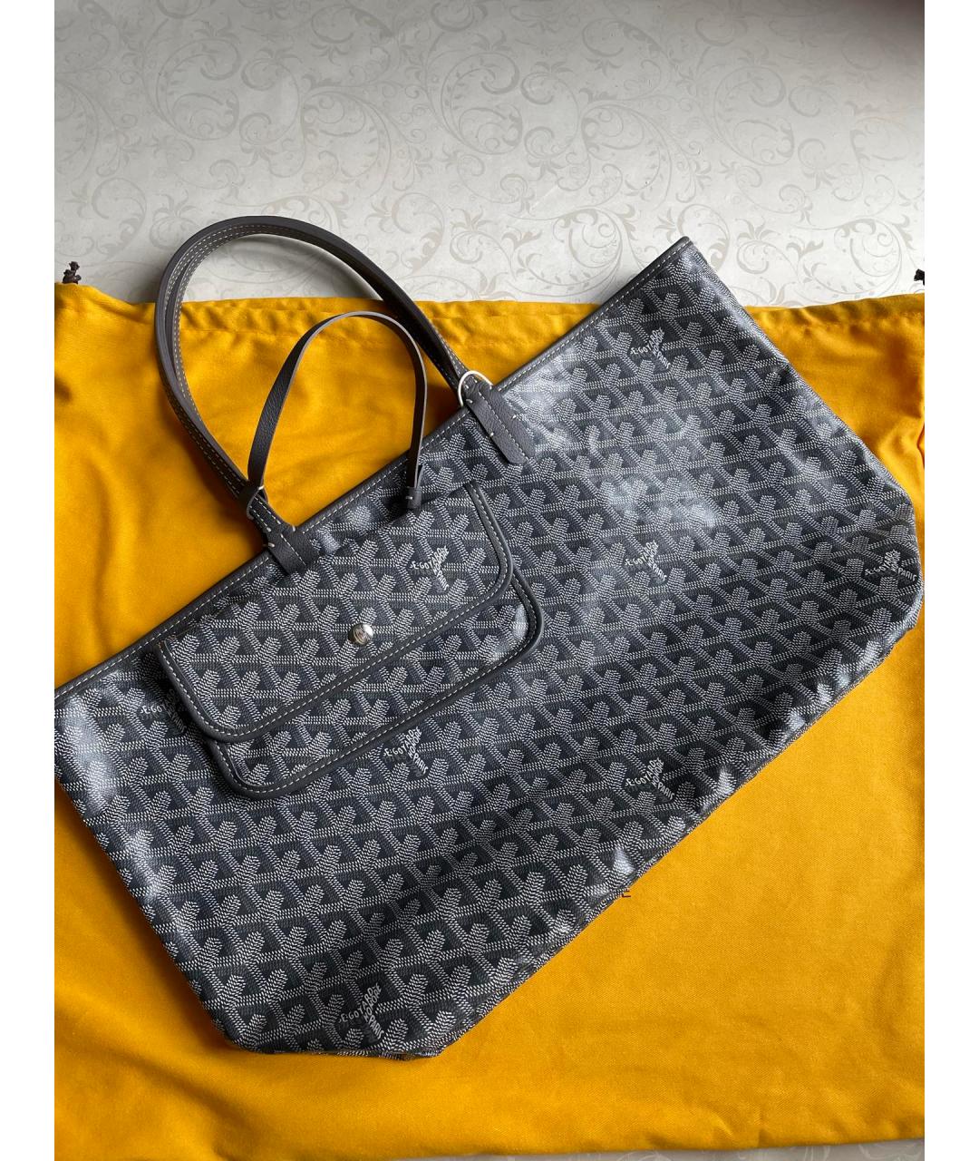GOYARD Серая деним сумка тоут, фото 2