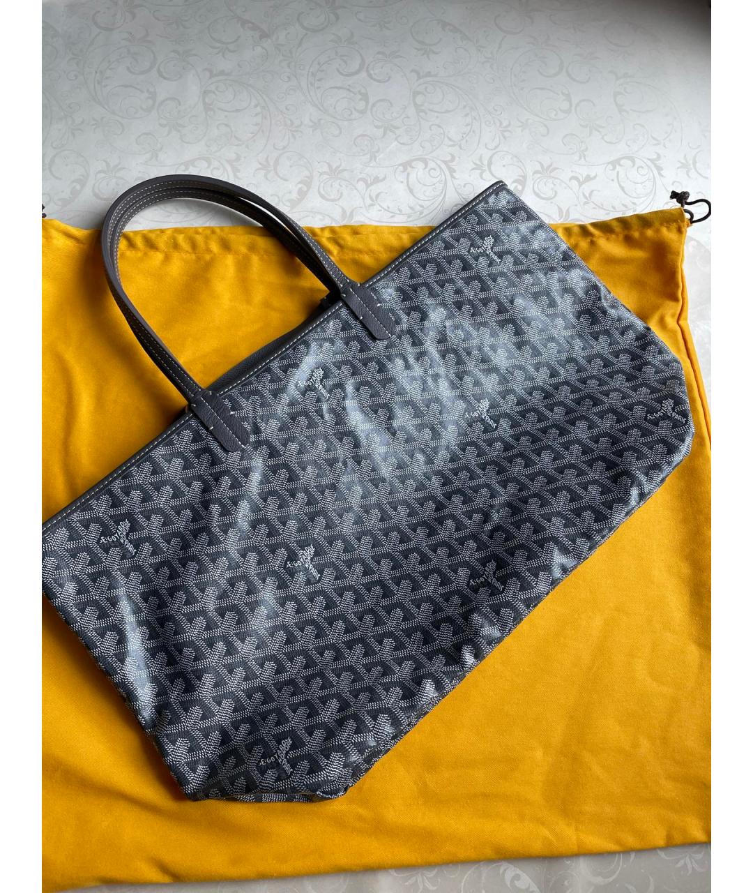 GOYARD Серая деним сумка тоут, фото 3
