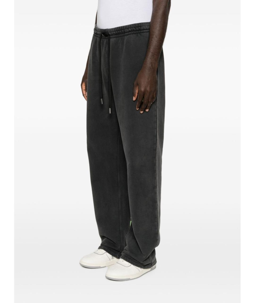 OFF-WHITE Черные хлопковые повседневные брюки, фото 2
