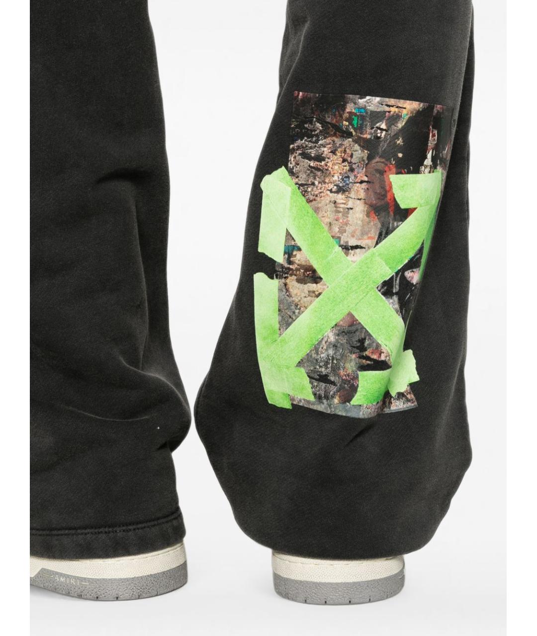 OFF-WHITE Черные хлопковые повседневные брюки, фото 4