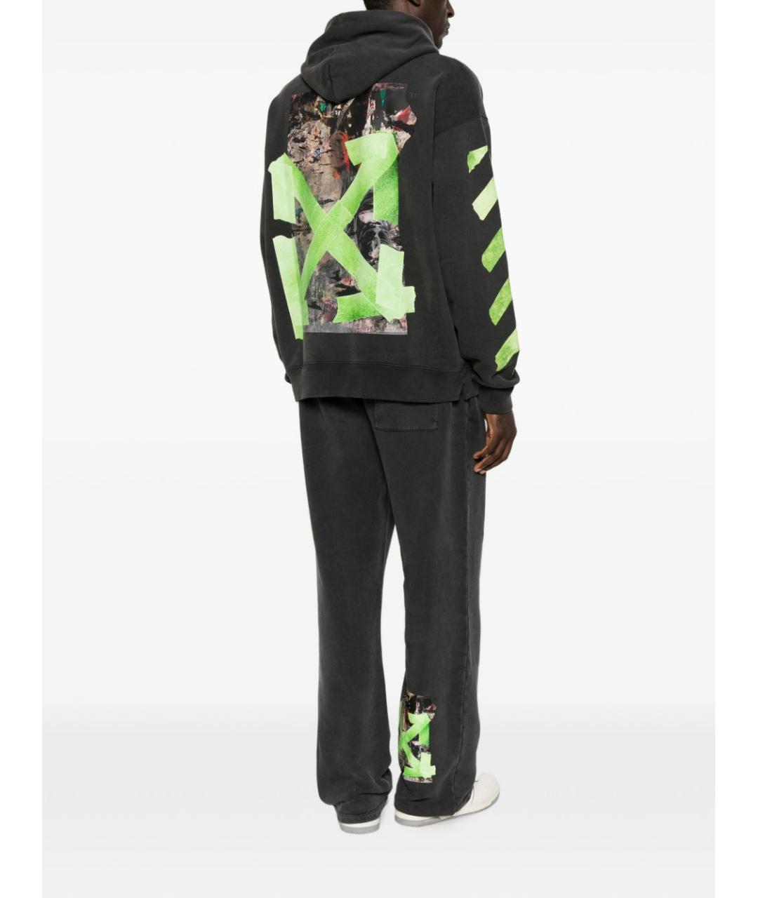 OFF-WHITE Черные хлопковые повседневные брюки, фото 3