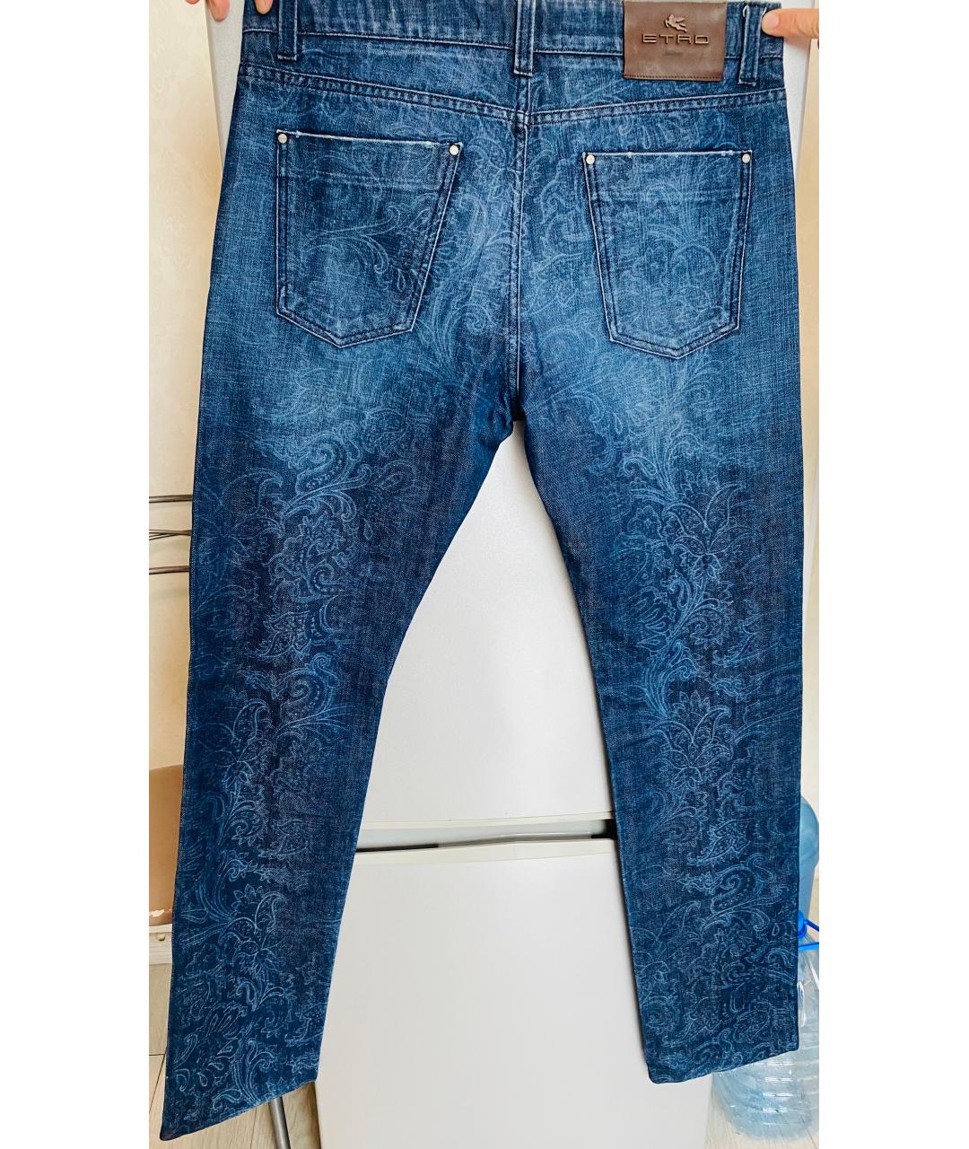 ETRO Синие хлопковые джинсы скинни, фото 2