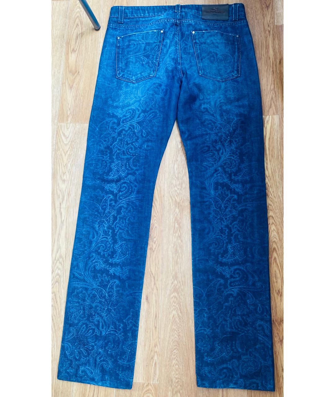 ETRO Синие хлопковые джинсы скинни, фото 5