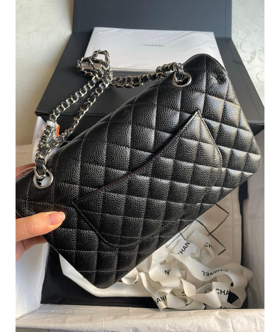 CHANEL Черная кожаная сумка через плечо, фото 3