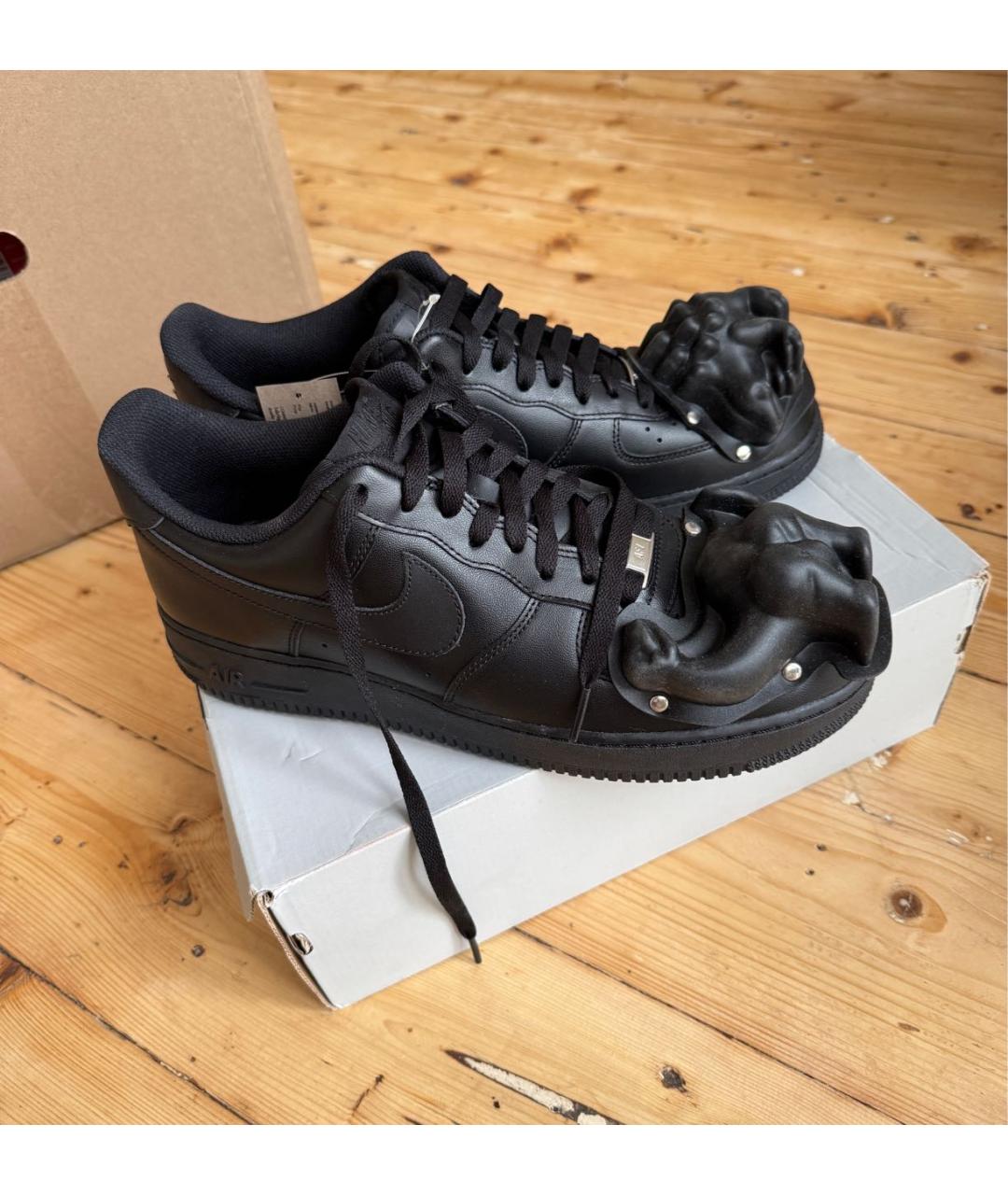 COMME DES GARÇONS HOMME PLUS Черные кожаные низкие кроссовки / кеды, фото 2
