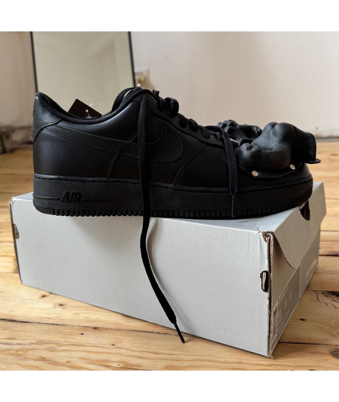 COMME DES GARÇONS HOMME PLUS Черные кожаные низкие кроссовки / кеды, фото 4