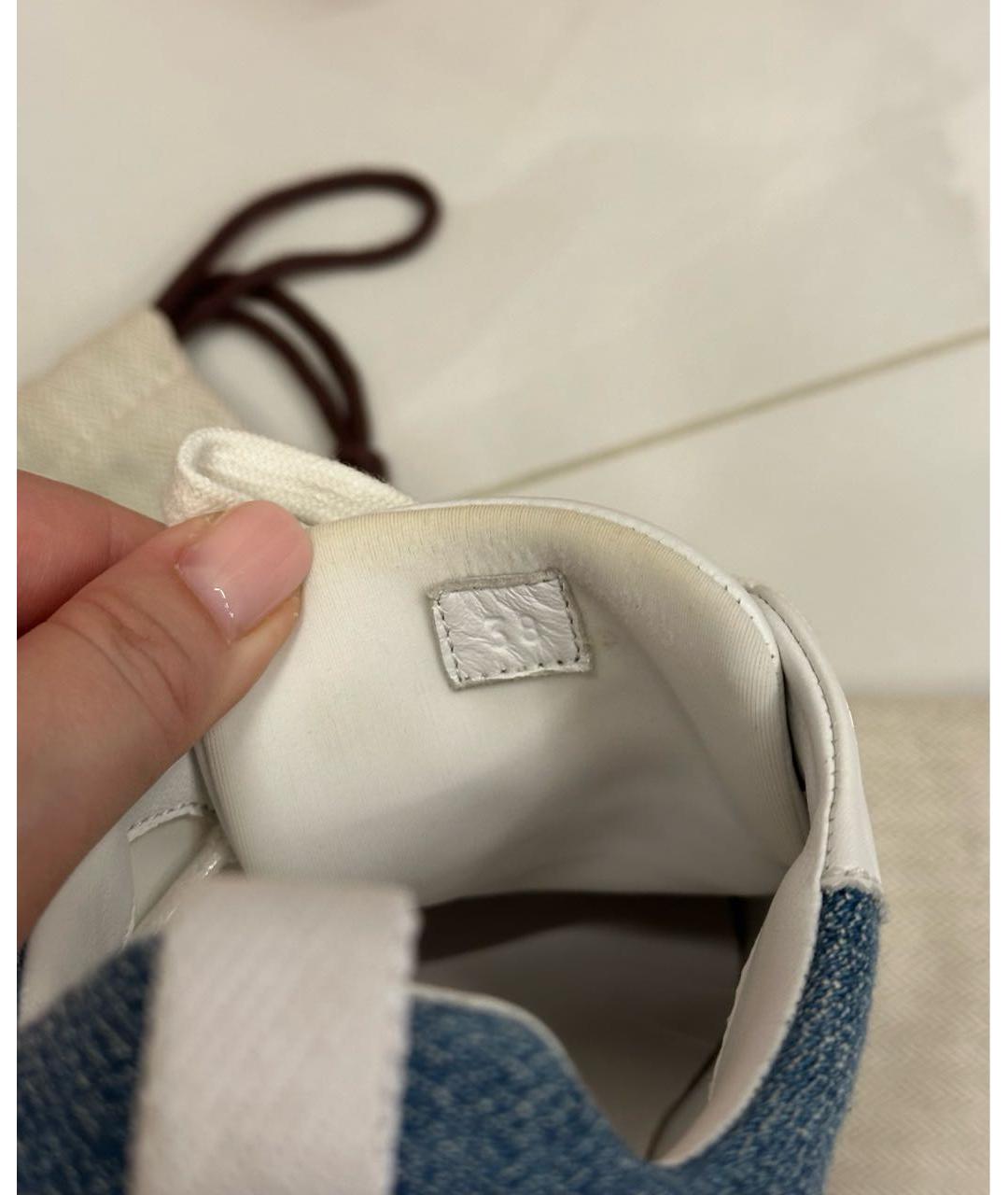 HERMES Синие текстильные кроссовки, фото 7
