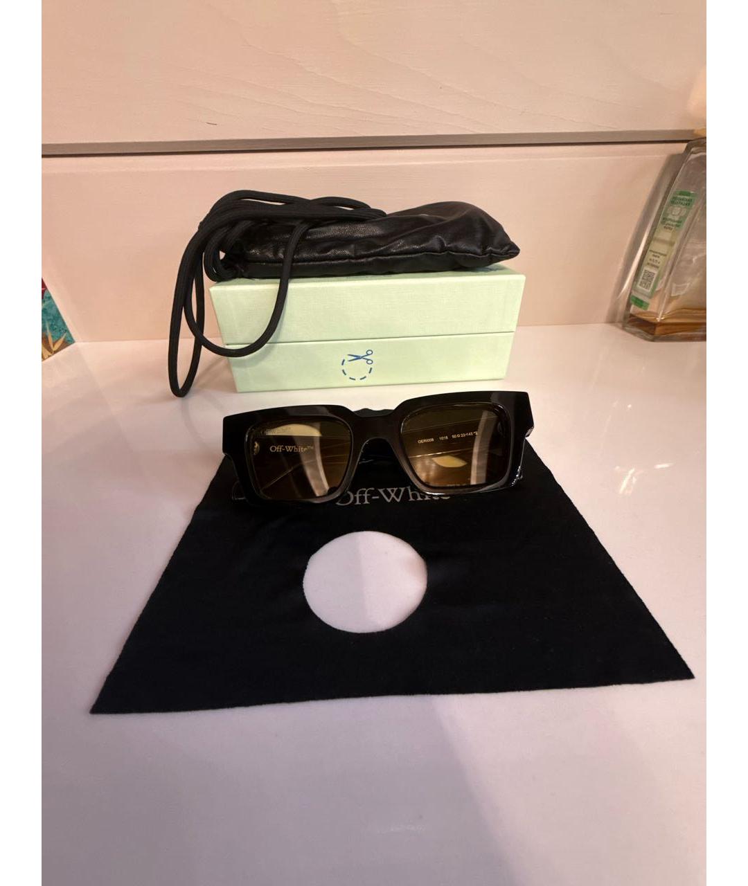 OFF-WHITE Черные пластиковые солнцезащитные очки, фото 4