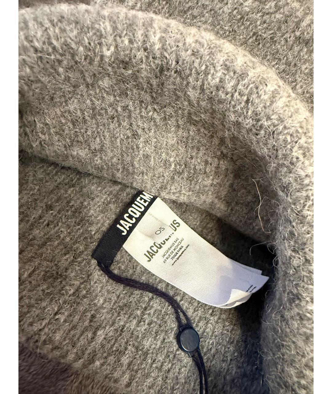 JACQUEMUS Серая шерстяная шапка, фото 3