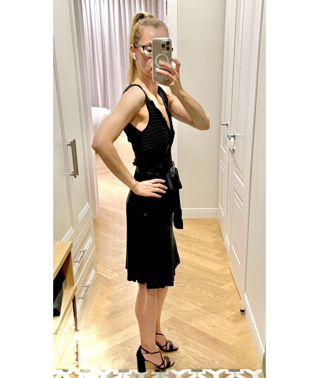 PINKO Черный вискозный сарафан, фото 4