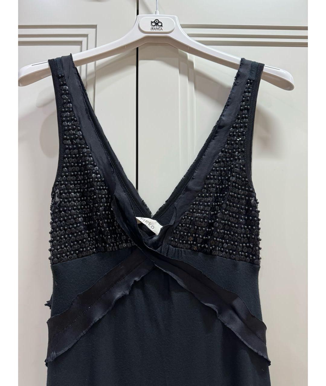PINKO Черный вискозный сарафан, фото 5