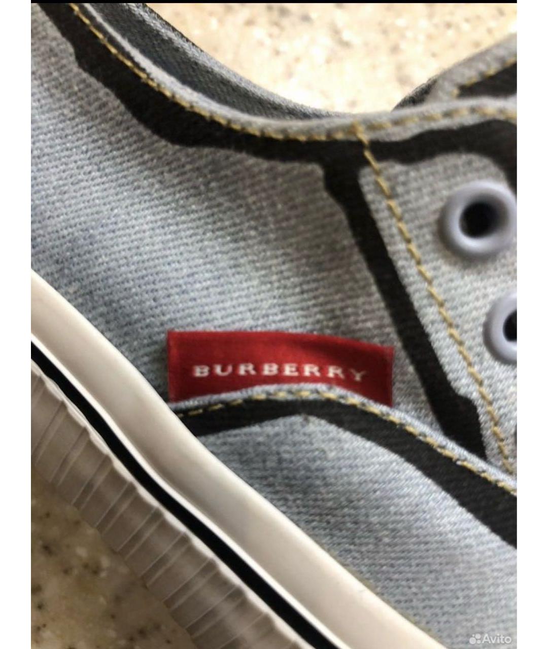 BURBERRY Голубые текстильные кеды, фото 4