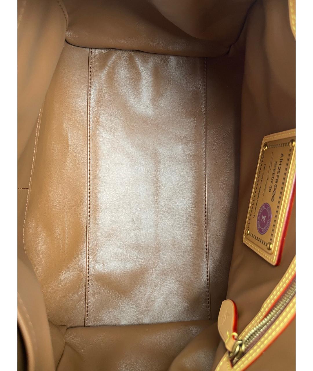 LOUIS VUITTON Красная кожаная сумка тоут, фото 8