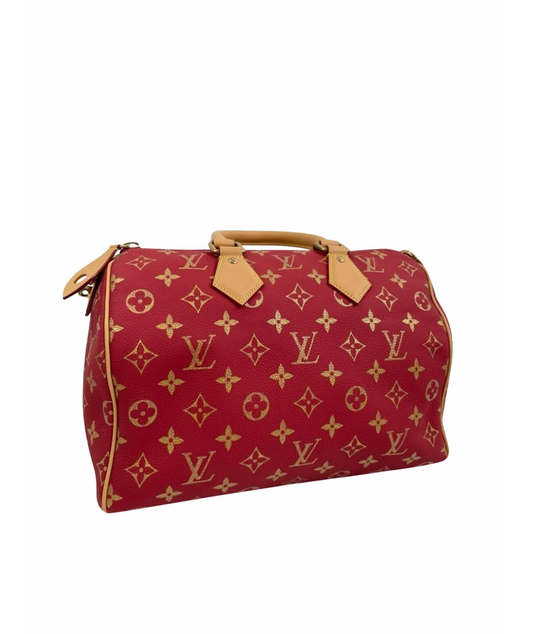 LOUIS VUITTON Красная кожаная сумка тоут, фото 1