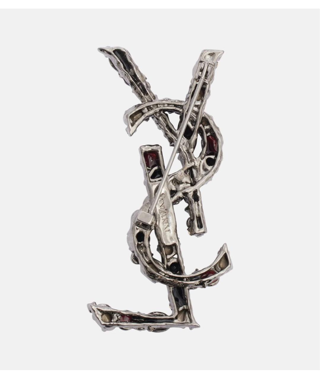 SAINT LAURENT Серебряная латунная булавка / брошь, фото 4