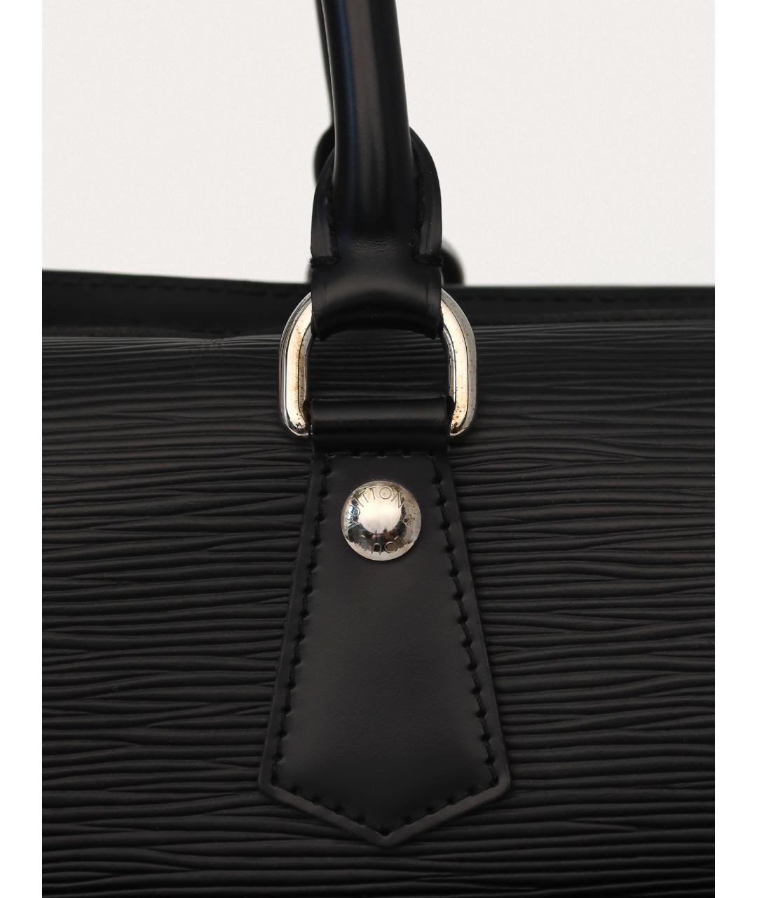 LOUIS VUITTON Черная кожаная дорожная/спортивная сумка, фото 6