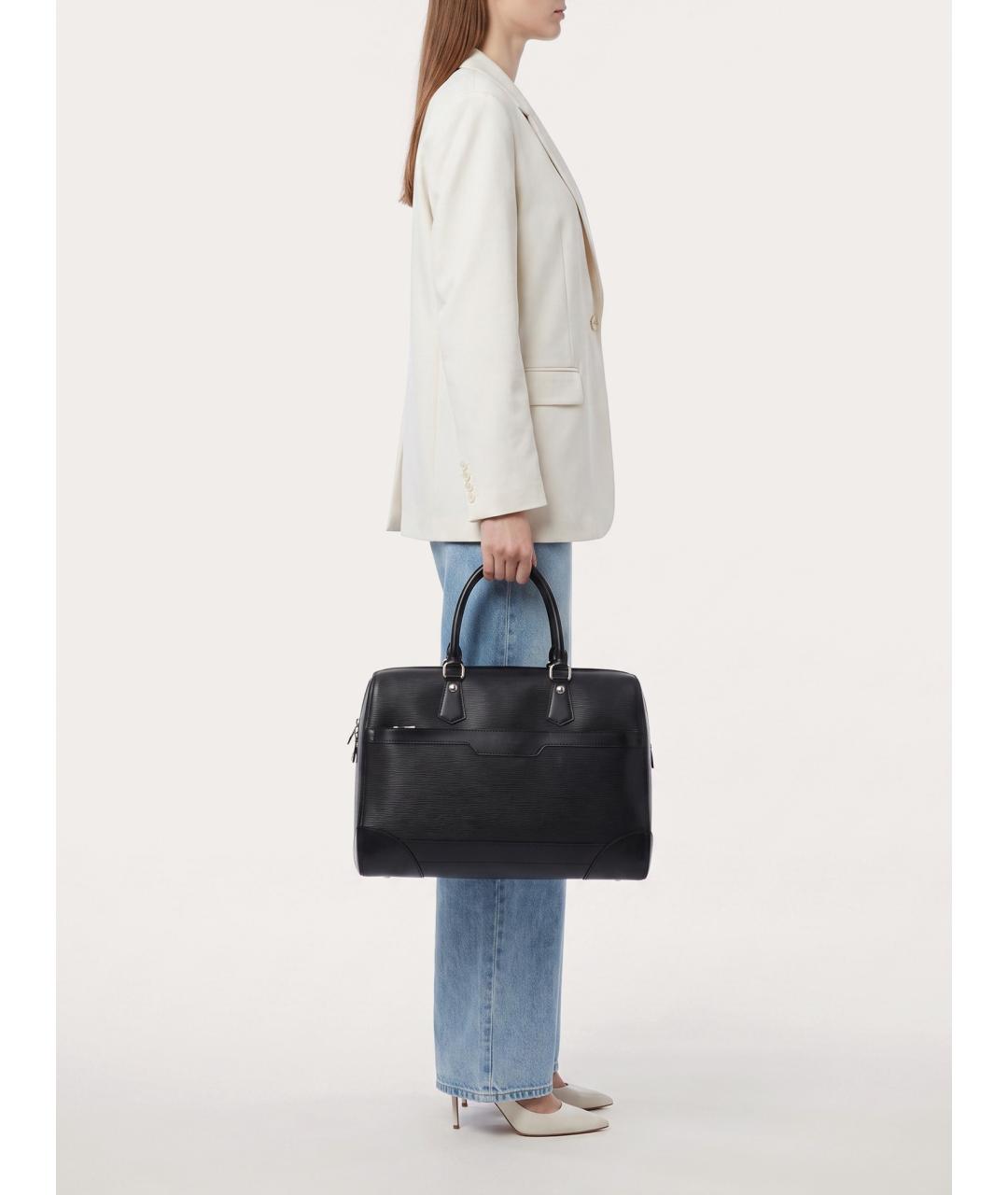 LOUIS VUITTON Черная кожаная дорожная/спортивная сумка, фото 8