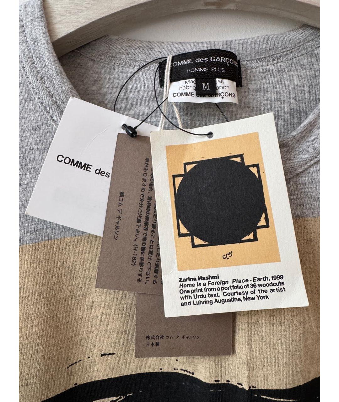 COMME DES GARÇONS HOMME PLUS Серая хлопковая футболка, фото 4