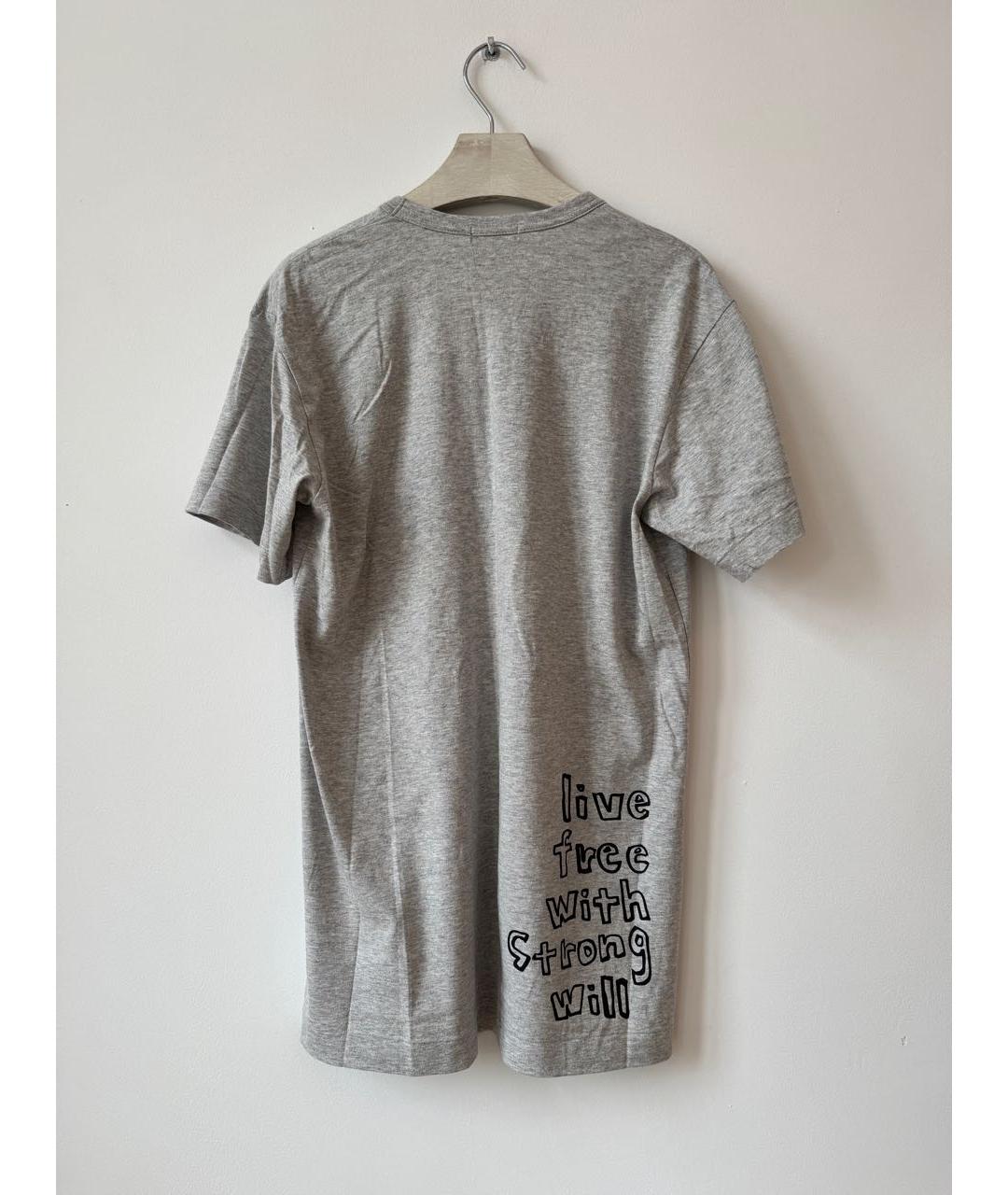 COMME DES GARÇONS HOMME PLUS Серая хлопковая футболка, фото 2