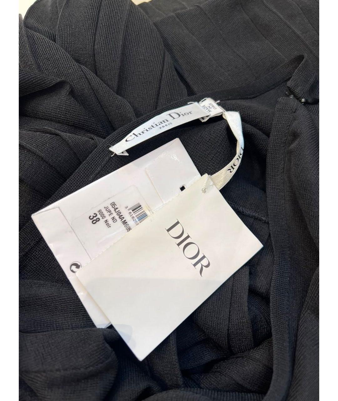 CHRISTIAN DIOR Черная шелковая юбка макси, фото 6