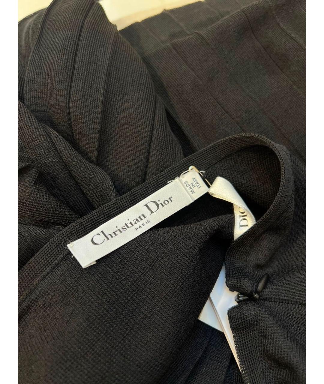 CHRISTIAN DIOR Черная шелковая юбка макси, фото 5