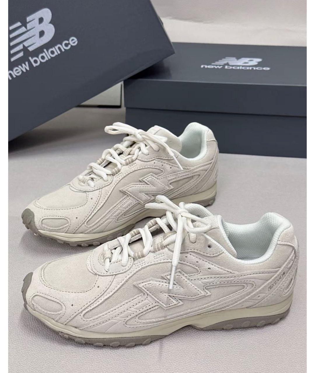 NEW BALANCE Бежевые кожаные кроссовки, фото 6