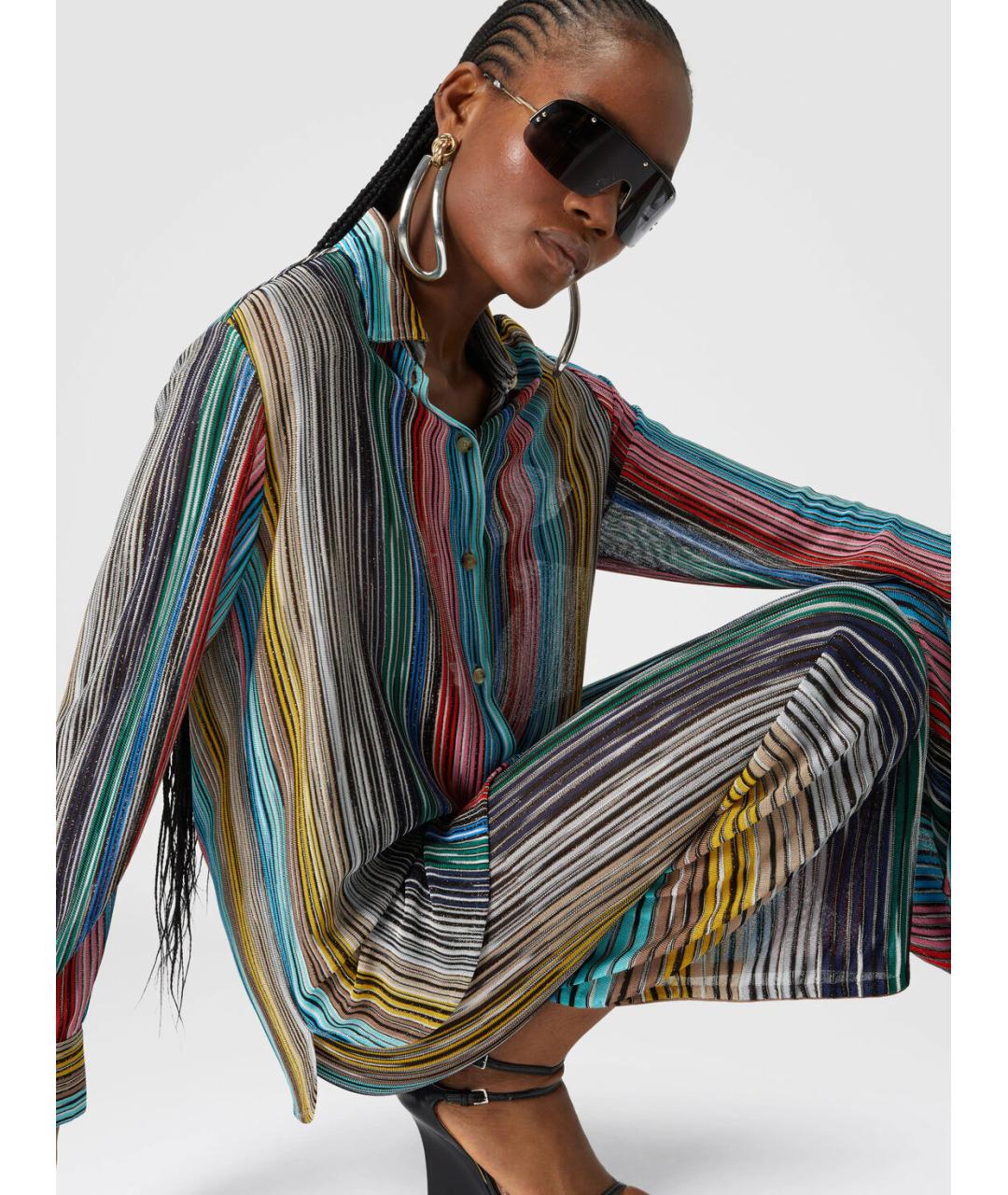 MISSONI Мульти вискозные прямые брюки, фото 4