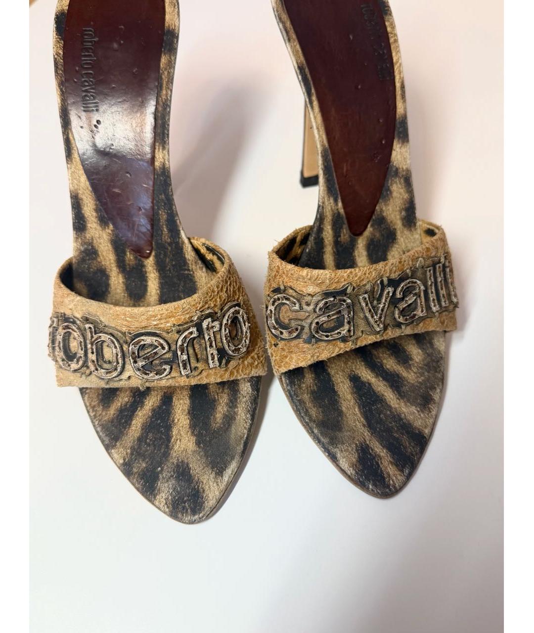 ROBERTO CAVALLI Коричневые кожаные туфли, фото 6