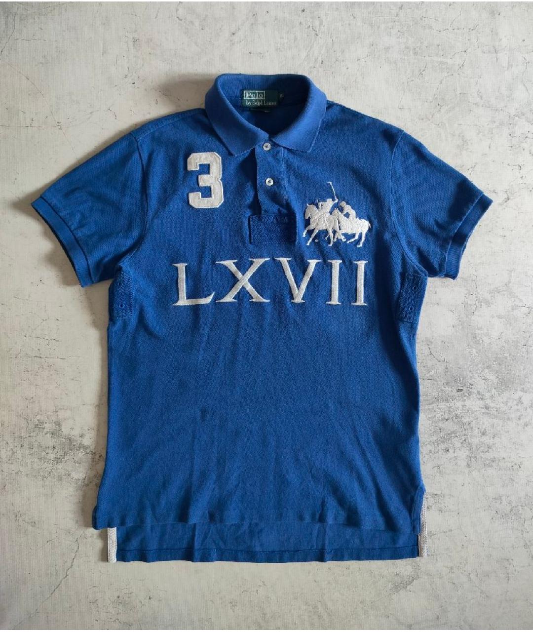 POLO RALPH LAUREN Синее хлопковое поло с коротким рукавом, фото 10