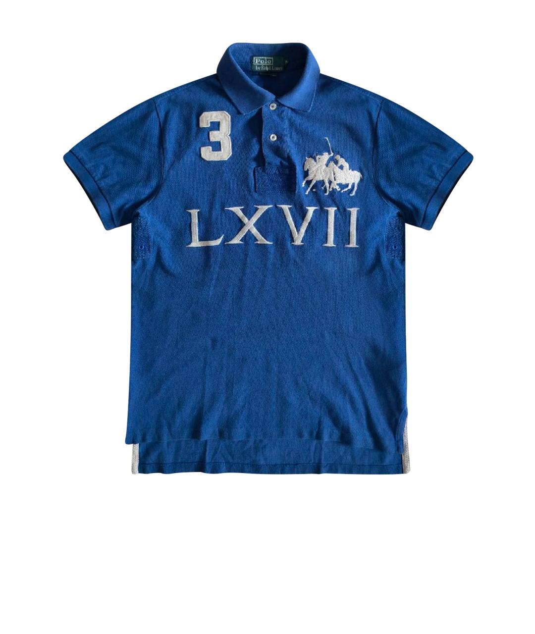 POLO RALPH LAUREN Синее хлопковое поло с коротким рукавом, фото 1