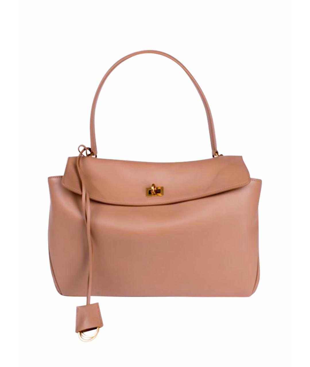 BALENCIAGA Бежевая кожаная сумка через плечо, фото 1
