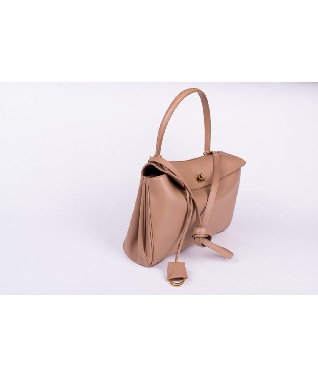 BALENCIAGA Бежевая кожаная сумка через плечо, фото 2